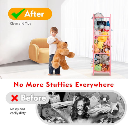 BEINGMATE Care Large Stuffed Animal Storage, Wooden Stuffed Animal Storage Zoo, Toy Holder, Space Saving Toy Zoo