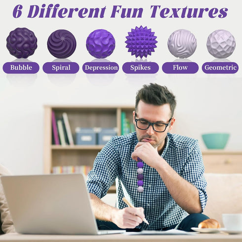 PARTY TONIGHT 6PCS Silicone Magnetic Balls, Fidget Toys for Adults & Teens, Stress Balls Sensory Toy, Quiet Magnet Desk