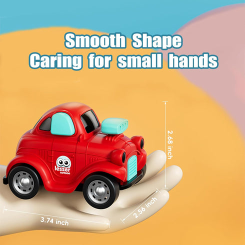 IOMDRWU 1-3, 6-9-12-18 1st 1-2 Inertial Push and Go Cartoon Car Toys for Toddlers Friction Powered Race Vehicles