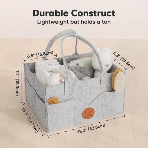 KeaBabies Baby Diaper Caddy Organizer with Handle - Portable Baby Car Organizers and Storage for Nursery, Changing
