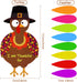 FEPITO 105 PCS DIY Turkey Craft Kit - Colorful Feathers, Dot Glues, Thanksgiving Stickers for School Activities