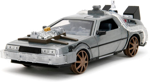 Back to The Future Part III 1:24 Time Machine Rail Wheels - Die-Cast Car for Kids and Adults