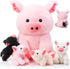 Silipull 5 Pcs Pig Stuffed Animals, 12 Inch Large Plush Mommy Pig