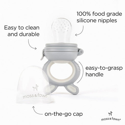 Frozen Moss and Fawn Little Explorer Kit - Silicone Breast Milk Popsicle Kit with Forage Feeder, Teething Popsicle Ice