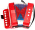 Tosnail Kids Accordion Toy - 10 Keys Buttons Control Mini Musical Instruments for Children - Red