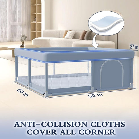 50 50 Inch XVISHX x Baby Playpen, Playpen for Babies and Toddlers, Baby Play Pen Playard for Indoor & Outdoor Active