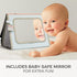 Soft Tummy Time Book with Baby Safe Mirror - High Contrast Montessori Toy with Crinkle Filling & Teether