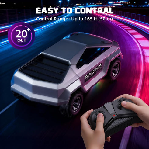1:24 2WD 2.4GHz 3+ Remote Control Car, Scale Pick-up RC Truck, High Speed All Terrain Off-Road Vehicle with Lights