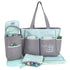 5 Set Baby Essentials Diaper Bag Tote Piece with Sun, Moon, and Stars, Wipes Pocket, Dirty Diaper Pouch, Changing Pad
