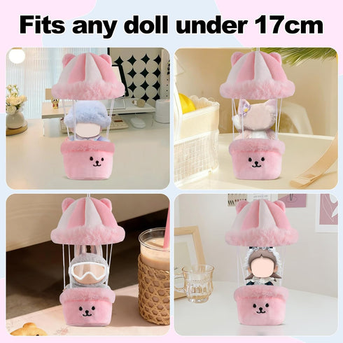 Ciunura 4-7in Doll Car Seat Compatible with Lububu, Small Seat for Blind Box Dolls, Ideal Car Decor Gifts(Pink)
