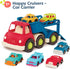 B. toys – Car Carrier Truck – Toy Car Carrier – 6 Mini Cars – Toy Trucks for Toddlers, Kids – 12 Months + – Happy Cruisers - Car Carrier