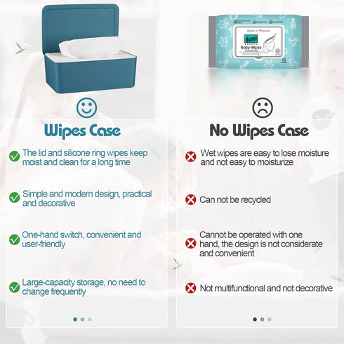 Blue Diaper Wipes Dispenser - Keeps Wipes Fresh and Accessible