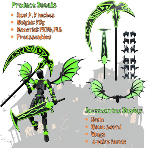 T13 Set 13 Dummy 13, 3D 13 Action Figure - Titan Robot, Printed Lucky for Collectors Desktop Decorations (Assembly