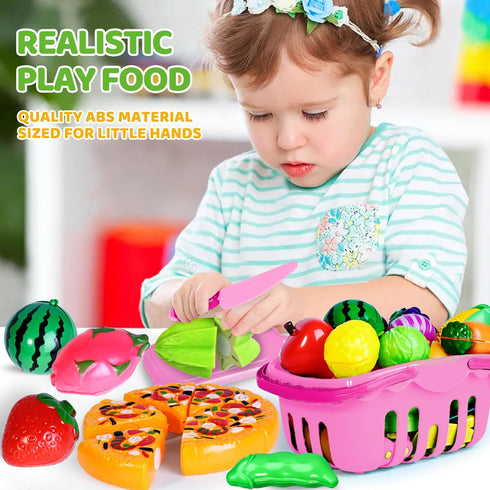 100 2 3 4 5 Shemira PCS Cutting Play Food Toy for Kids Kitchen, Pretend Food Toys for Toddlers, Play Kitchen Toys
