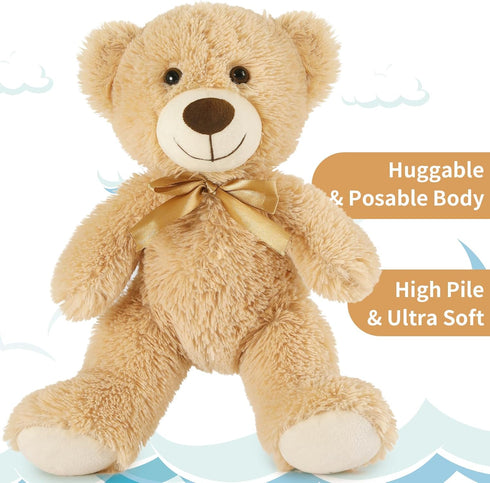 6 Packs 14in MorisMos Teddy Bears Bulk Stuffed Animals, Small Teddy Bear Plush, Cute Stuffed Bears for Centerpiece Baby