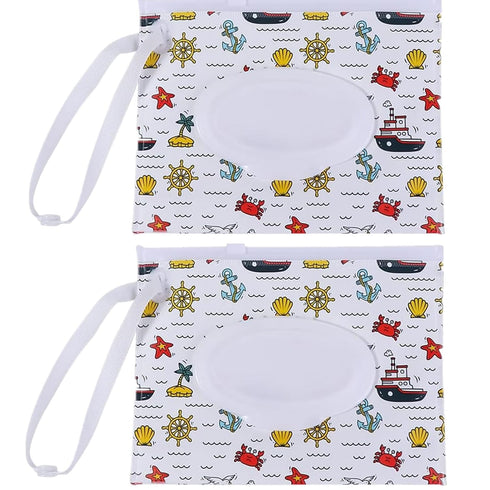 Selxran Travel Wipes Case, 2 Pcs Wipe Container Travel Wipe Dispenser Wet Wipes