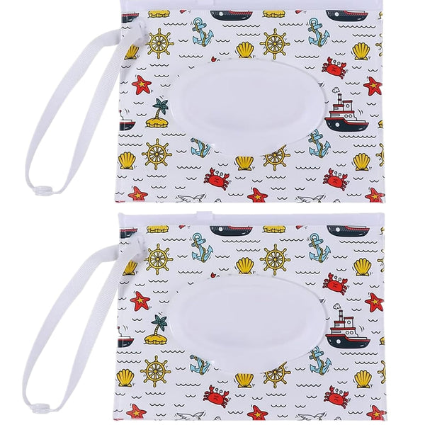Selxran Travel Wipes Case, 2 Pcs Wipe Container Travel Wipe Dispenser Wet Wipes