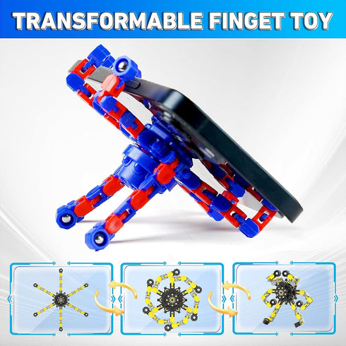 YIZER Spinners,9PCS Easter Basket Stuffers Transformable Fidget Funny Sensory Fidget Toys Deformable Chain DIY Robot