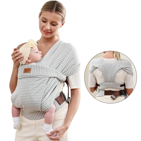 Baby Wraps Carrier Newborn to Toddler, Kangaroo Baby Easy Wearing Wrap, Adjustable Soft Baby Holder Front Chest Sling