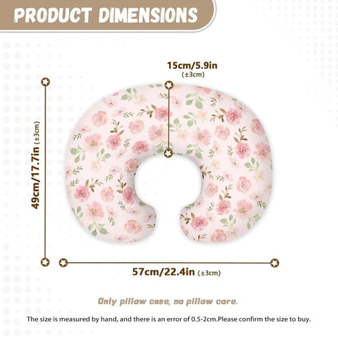 Goronwyfloyd Pink Rose Flower Breastfeeding Pillow Slipcover for Baby Breastfeeding Nursing Pillow Slipcovers Super