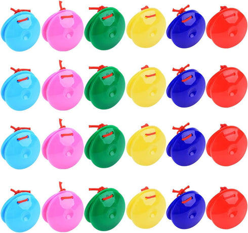 Kids Percussion Instrument Finger Castanets, B bangcool 24Pcs Castanets Creative Musical Instrument