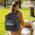 vosmles Backpack, Large Leather Diaper Bag Baby Travel Bag with Changing Pad, Insulated Pockets, Stroller Straps
