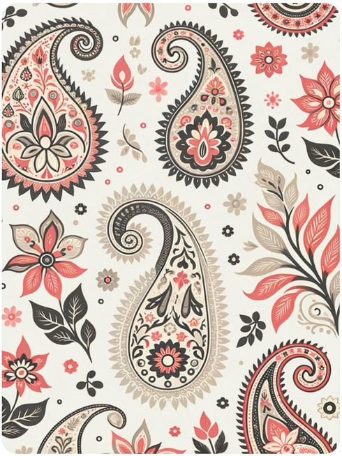 CZXW 52" 28" Floral Paisley Beige Crib Sheets Fitted x Natural Cotton Soft & Breathable for Baby Crib Mattress