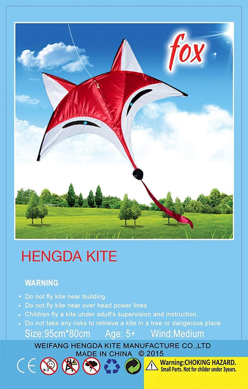 HENGDA KITE Red Fox Kite for Kids, Outdoor Fun Sports Single Line Kite with Flying Tools