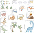 wondever Large Boho Dinosaur Wall Stickers Watercolor Dino Tropical Plants Volcano Peel and Stick Wall Art Decals