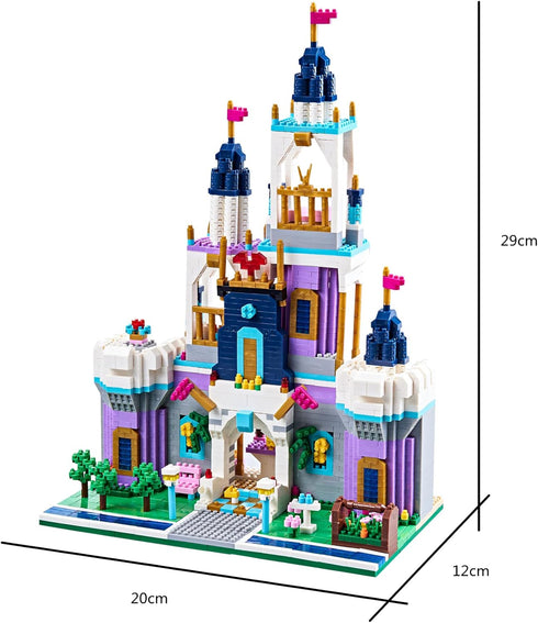 Micro Block World Architecture Amusement Park - Big Dream Castle Model (2800+PCS) Mini Blocks Building Toy