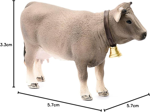 3+ Schleich Farm World, Realistic Farm Animal Toys for Kids and Toddlers, Branuvieh Cow Toy Figurine, Ages