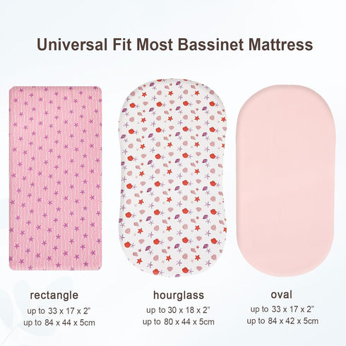 3 Pack Set david's kids Bassinet Sheets, Ultra Soft Breathable Comfortable Baby Sheet for Boys Girls Neutral, Univeral