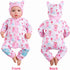 2 17-22 Inch Set BABESIDE Pcs Reborn Babys Doll Clothes for Baby Dolls, Pink Cat Pattern Reborn Baby Dolls Accessories