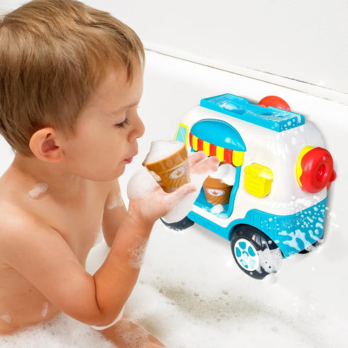 PSXTCU 4-8 3-5 3 4 5 6 7 8 Bath Machine Bubble Bath Toys for Kids Ages ice Cream Foam tub Machine Maker Bubble Car