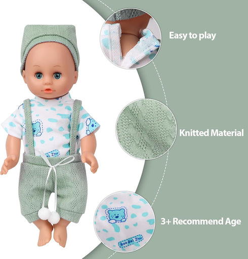 Baby Doll Clothes, 5 Set Knitted Outfit Accessories for 10-12 inch Baby Dolls, 12 inch Doll Clothes for Baby Alive Dolls