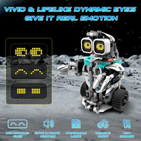 QHECTTY 6-14, 3in1 646 Set STEM Building Toys for Kids Remote & APP Controlled STEM Dinosaur Motorcycle Robot Building