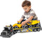 Construction Semi Trailer Truck Toy, Large Flatbed Truck Carrier with Excavator and