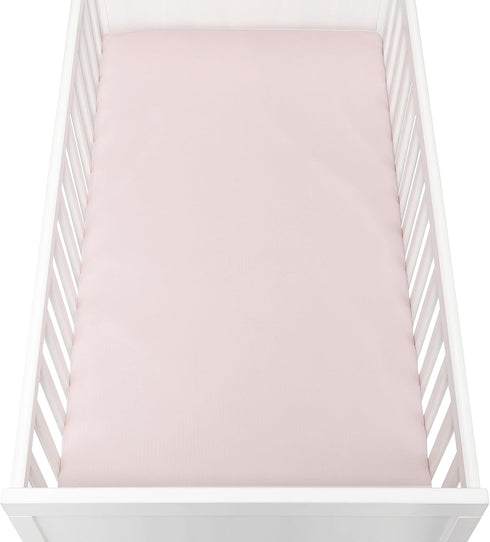 (2-Pack) Newton Baby Fitted Crib Sheet - Ultra Breathable and Soft, Organic Cotton, Fits All Standard Cribs, Pink