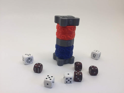Life Counter 4 Rings: Gray Card Games for Gloomhaven, RPG, D&D, DND, Pathfinder, War Gaming (Red and Blue)