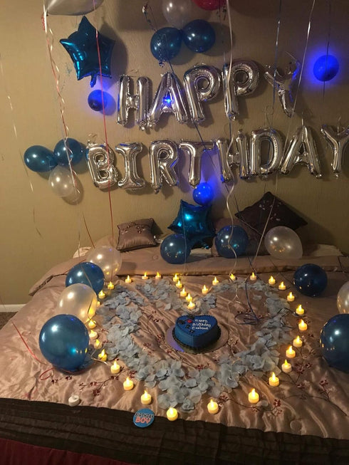 iPartycool 50Pcs Happy Birthday Balloon Decorations, 3D Reusable Aluminum Foil Banner and Balloons Set