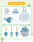 Set Grenebo Kids Gardening Toys, Quality Garden Tool Kit for Kids and Toddlers, Includes Two Shovels, Garden hat,Rake