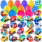 Ellinjan Prefilled Easter Eggs with Toys Inside, 24 Pack Pull Back Cars