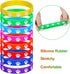 Gejoy 48 Pcs Paw Print Rubber Bracelets - Multicolor Dog Paw Print Silicone Wristbands for Birthday Party Supplies