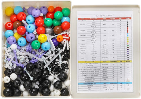 SOUJOY 444 Pieces Chemistry Molecular Model, Organic and Inorganic Modeling Kit for Students and Teachers