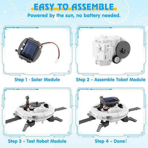STEM Projects for Kids Ages 8-12, 6-in-1 Solar Robot Kit, Space Toys for 10-Year-Old Boy Girl Gift, Science Kits
