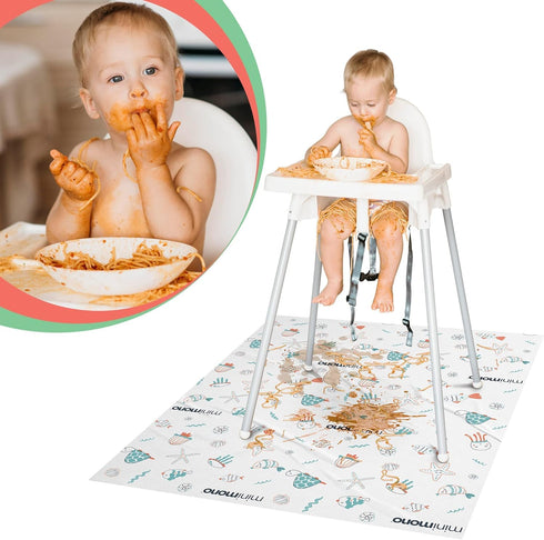10 40"x47" Minimono Baby Splat Mat for Under High Chair - Pcs Disposable and Waterproof Splash Mats - Multipurpose