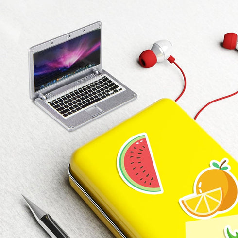 Dollhouse Furniture Miniature Laptop, 1:12 Scale Doll House Accessories for Mini Dolls Playsets