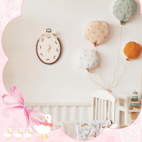 Chunful Felted Embroidered Goose Nursery Wall Decor Cute Wall Art Decorative Artwork for Nursery Themes Bathroom Living