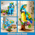 Set, 3 1 412 8 9 10 11 12+ PLAXSOON Flower Cat Building in Floral Parrot Butterfly Animal Figure Building Toy for Home