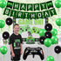 8th Birthday Decorations for Boys, Level Up Video Game Party Supplies, Green Black Balloons, Game Controller Banner